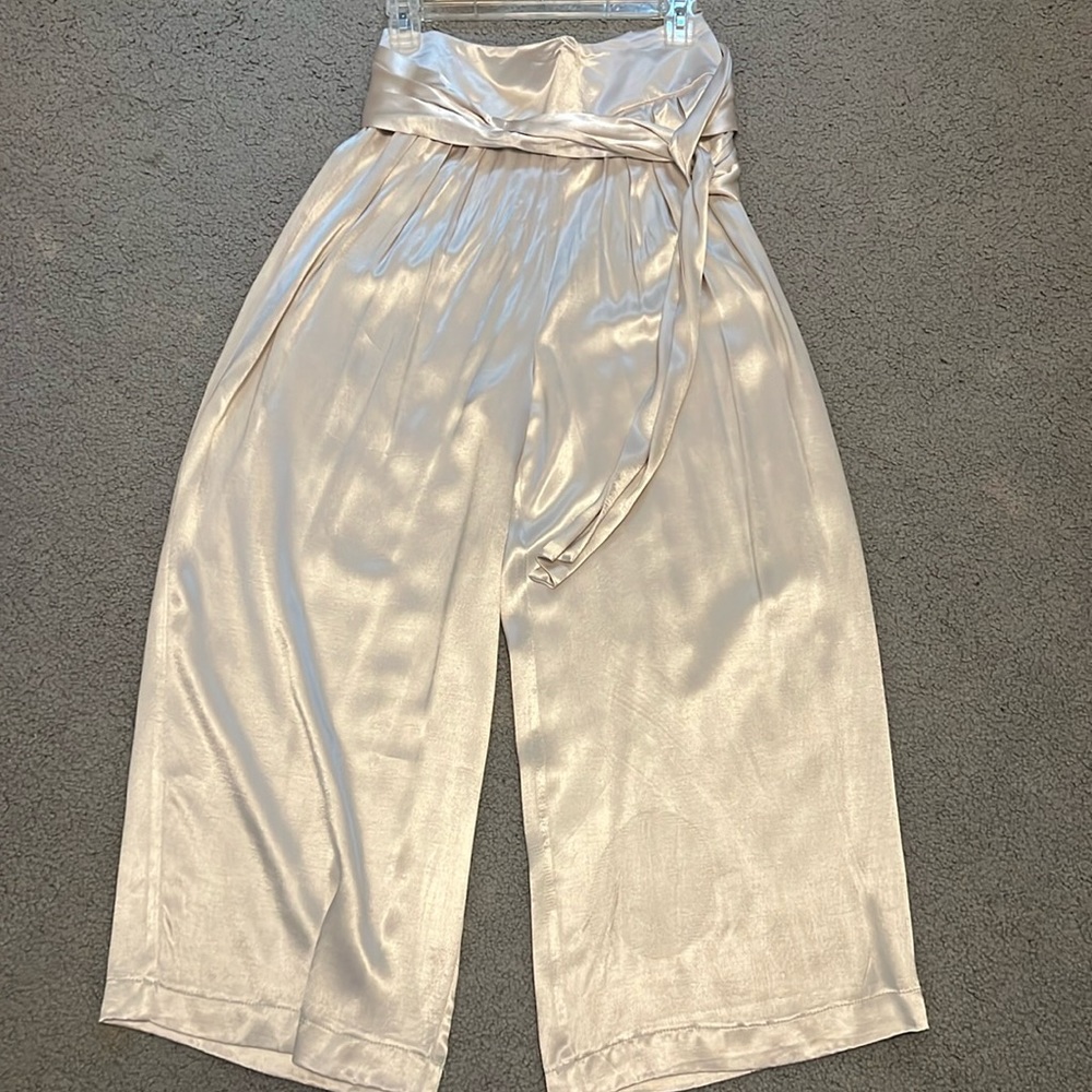 Topshop Silky Wide Leg Cropped Trousers, Great Condition Size 6